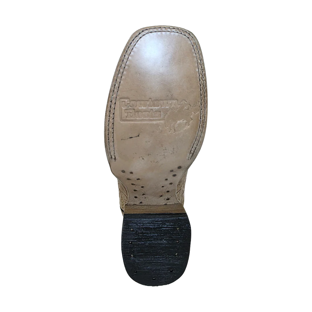 Cowtown Natural Oryx Tooled Boot