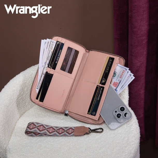 Wrangler Dark Pink Southwestern Art Print Wallet