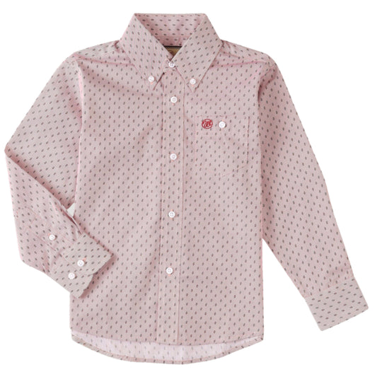 Wrangler Boys Classic Pink Long Sleeve Shirt