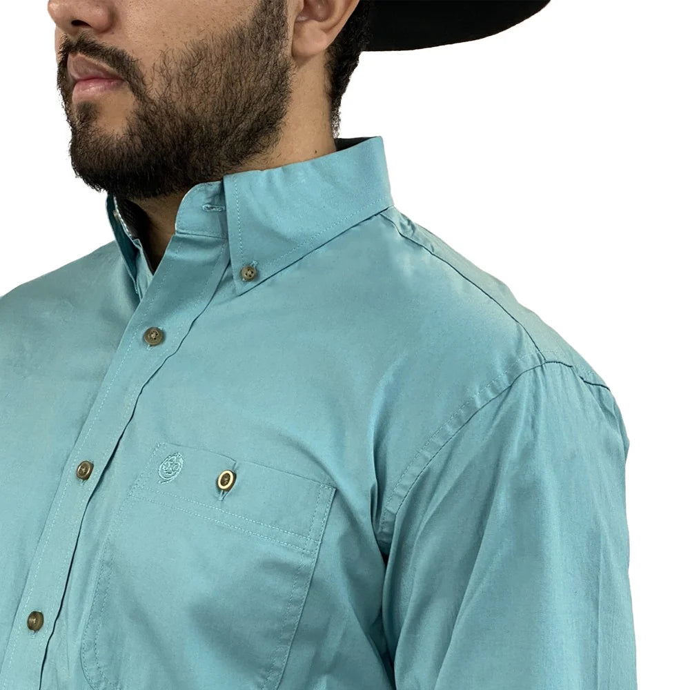 WRANGLER GEORGE STRAIT TURQUOISE LONG SLEEVE SHIRT