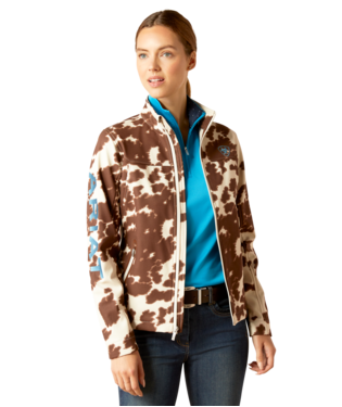 Ariat Ladies Team Softshell Cow Print Jacket