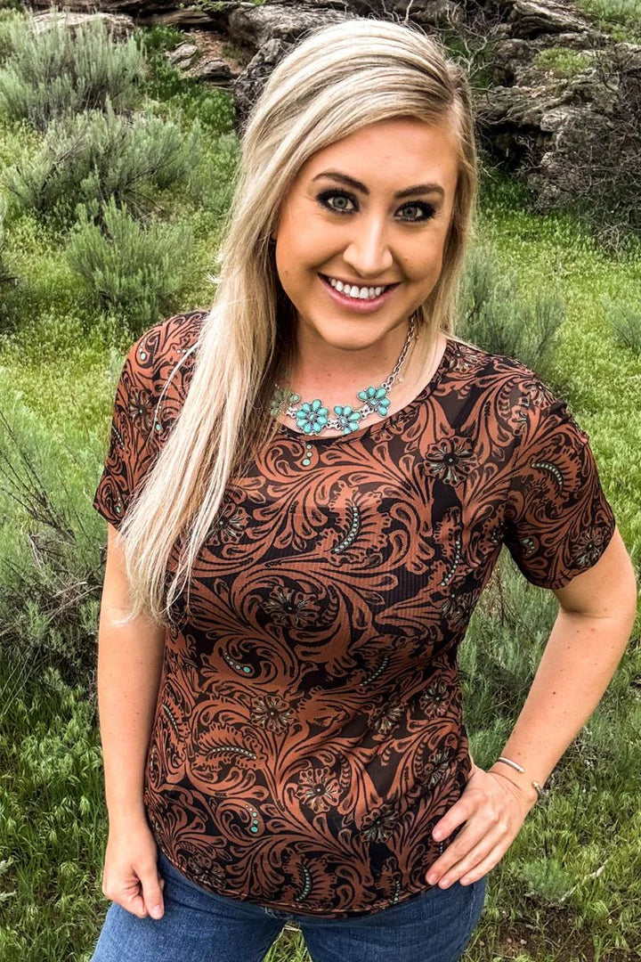 Keep It Western Mesh Top