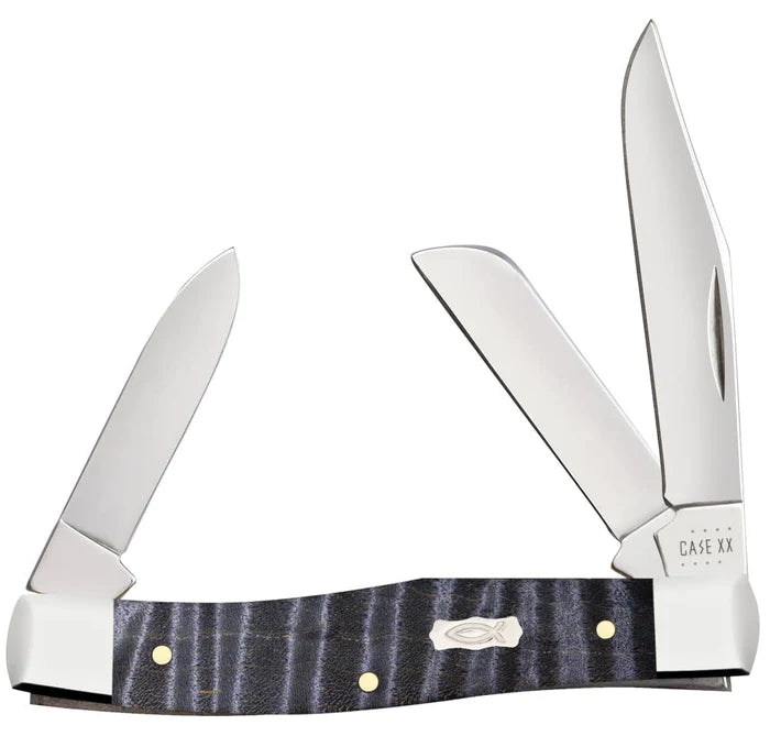 Case Smooth Purple Curly Maple Medium Stockman Knife
