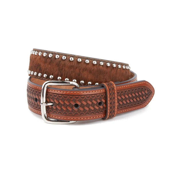 Mustang Ridge Brindle Leather Nailhead Kids Belt
