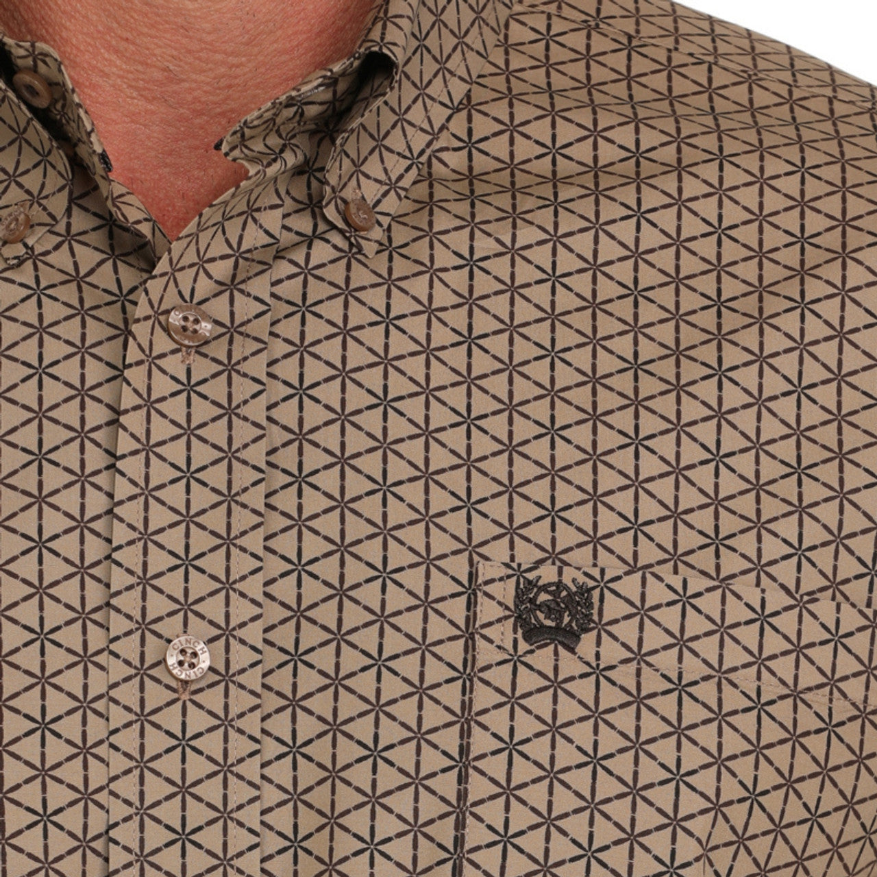 Cinch Classic Fit Brown Print Long Sleeve Shirt