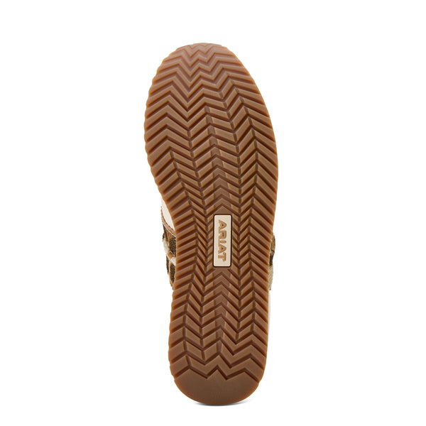 Ariat Bright Cream Gilded Leopard Hair On Ranch Runner Shoe