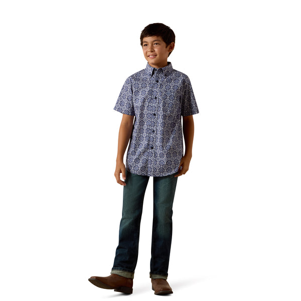 Ariat Kid's Bill Evening Blue Medallion Shirt