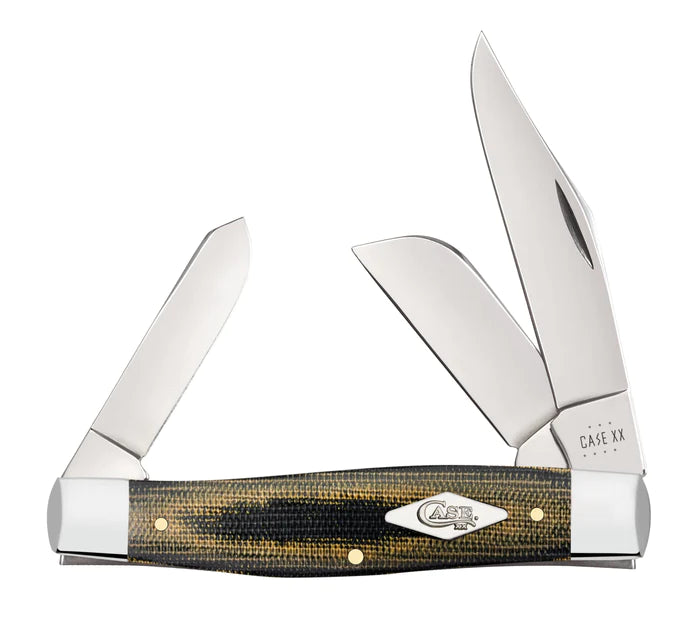 Case Smooth Black & Green Micarta Large Stockman