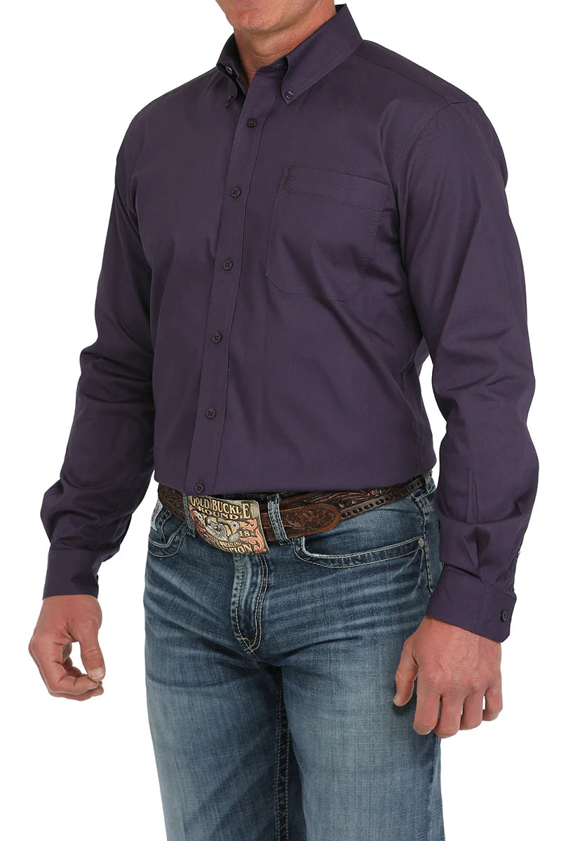 CINCH PURPLE SOLID MODERN FIT LONG SLEEVE SHIRT