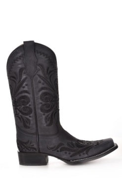 Circle G By Corral Black Embroidered Square Toe