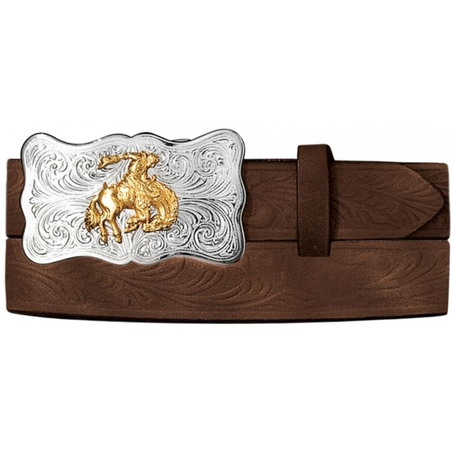 JUSTIN KIDS' BROWN EMBOSSED BELT