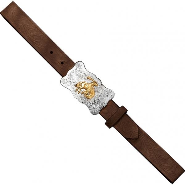 JUSTIN KIDS' BROWN EMBOSSED BELT