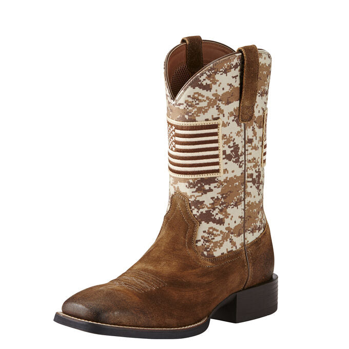 ARIAT ANTIQUE MOCHA AMERICAN FLAG BOOT