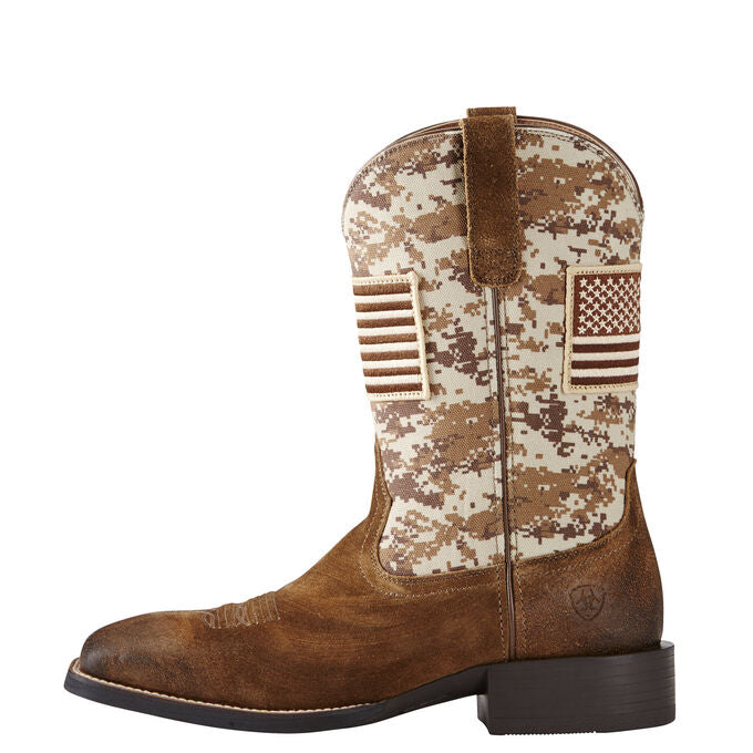 ARIAT ANTIQUE MOCHA AMERICAN FLAG BOOT