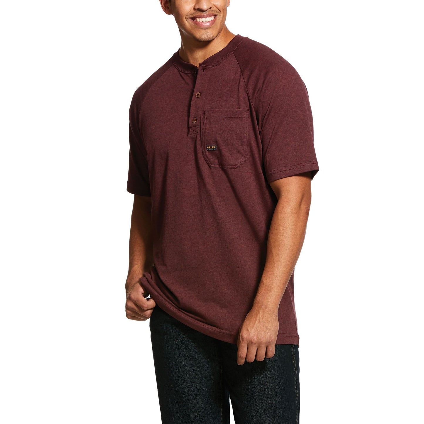 ARIAT REBAR COTTON STRONG HENLEY