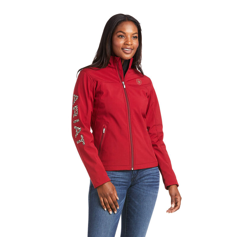 Red Ariat Jacket Women's Ariat New Team RHUBARB Softshell
