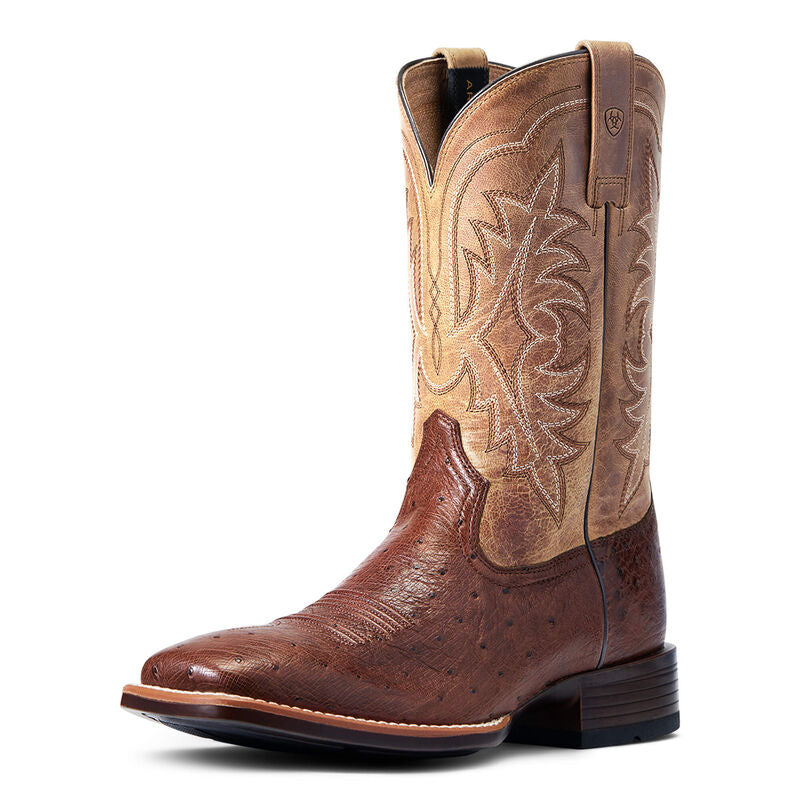 Ariat Night Life Ultra Antique Tabac Smooth Quill Ostrich Boot
