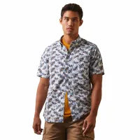 ARIAT Men's Palm Waves Stretch Modern Fit Shirt