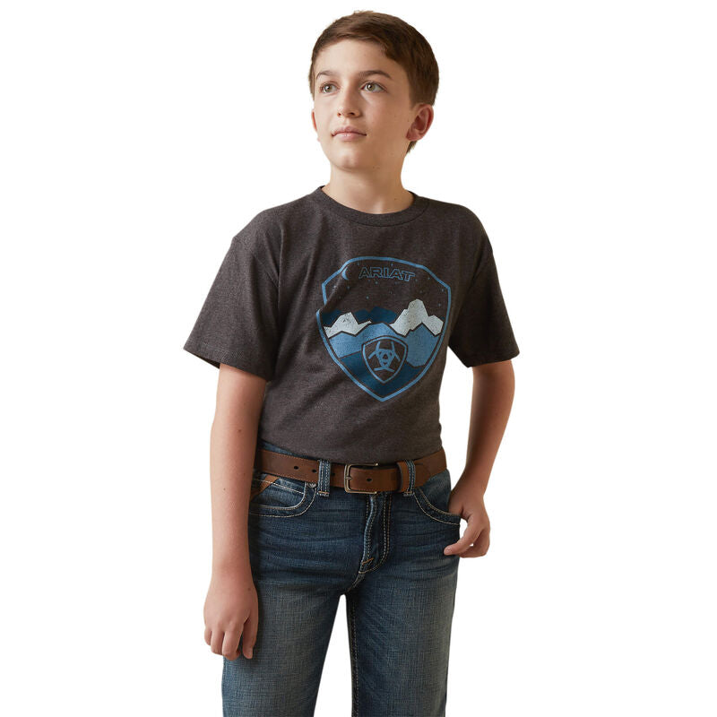 Ariat Boys Charcoal Heather Logoscape T-Shirt