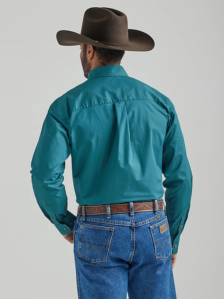 WRANGLER GEORGE STRAIT SPRUCE GREEN LONG SLEEVE SHIRT