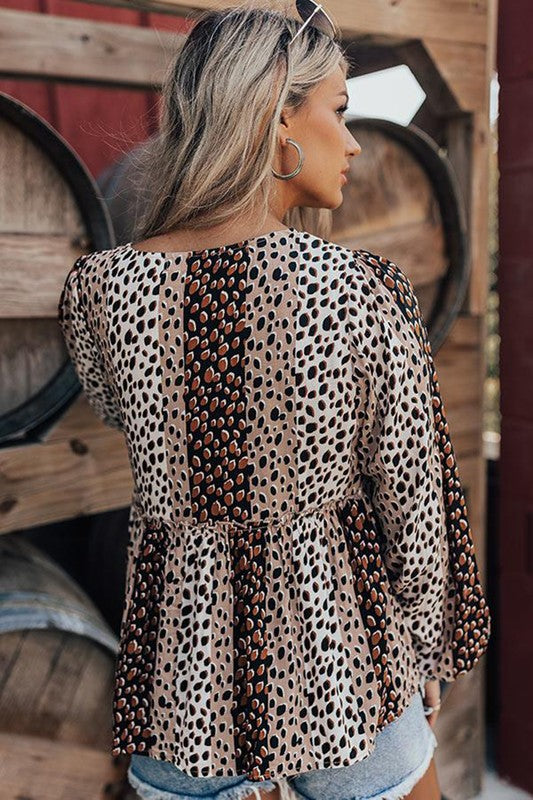 POLKA DOT PUFF SLEEVE TOP