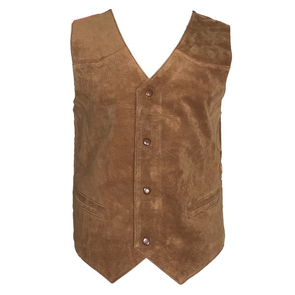 Suede Snap Front Pocket Western Vest