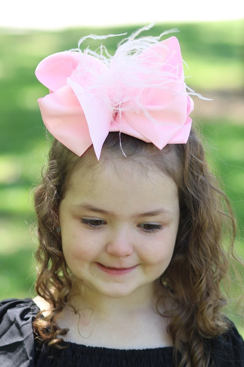 FEATHER HAIR BOW
