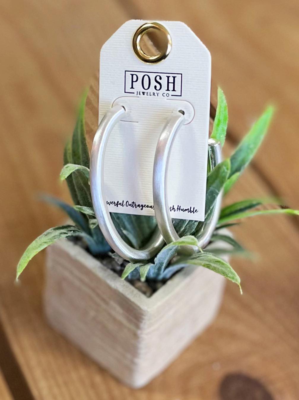 POSH SATIN SILVER HOOPS