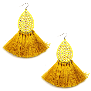 Rhinestone Tassel Earrings