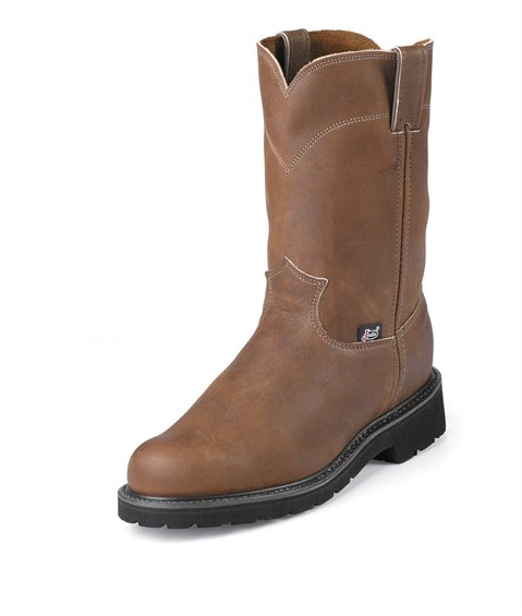 JUSTIN CARGO PULL ON STEEL TOE WORK BOOT
