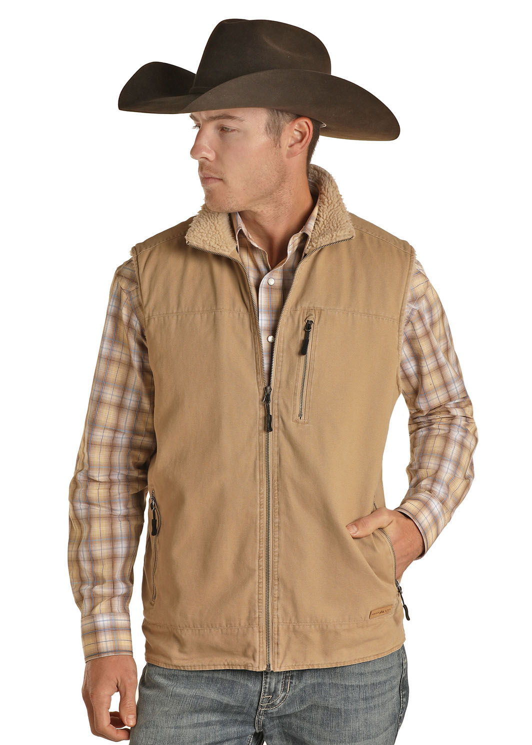 POWDER RIVER SOLID BRUSHED COTTON CANVAS VEST