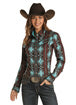Juniors LS Snap Aztec Design