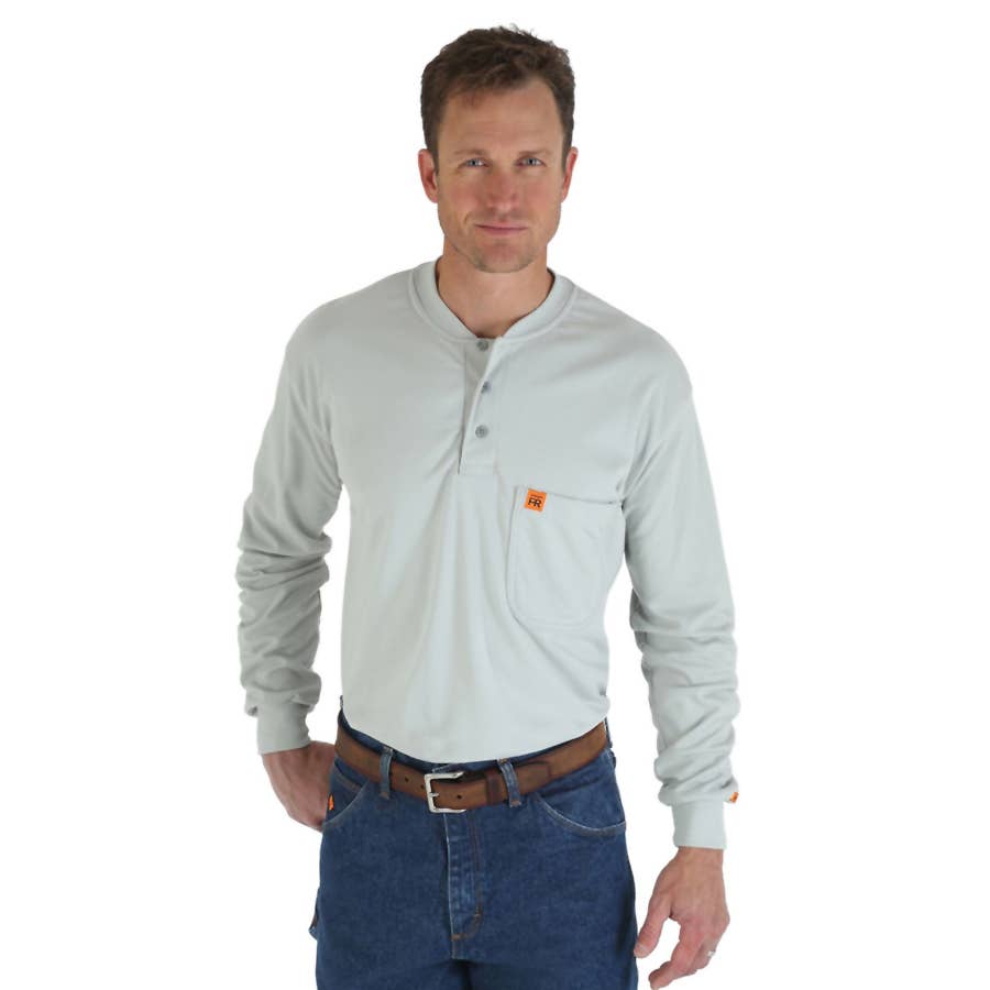 Wrangler Long Sleeve Flame Resistant Workwear Henley