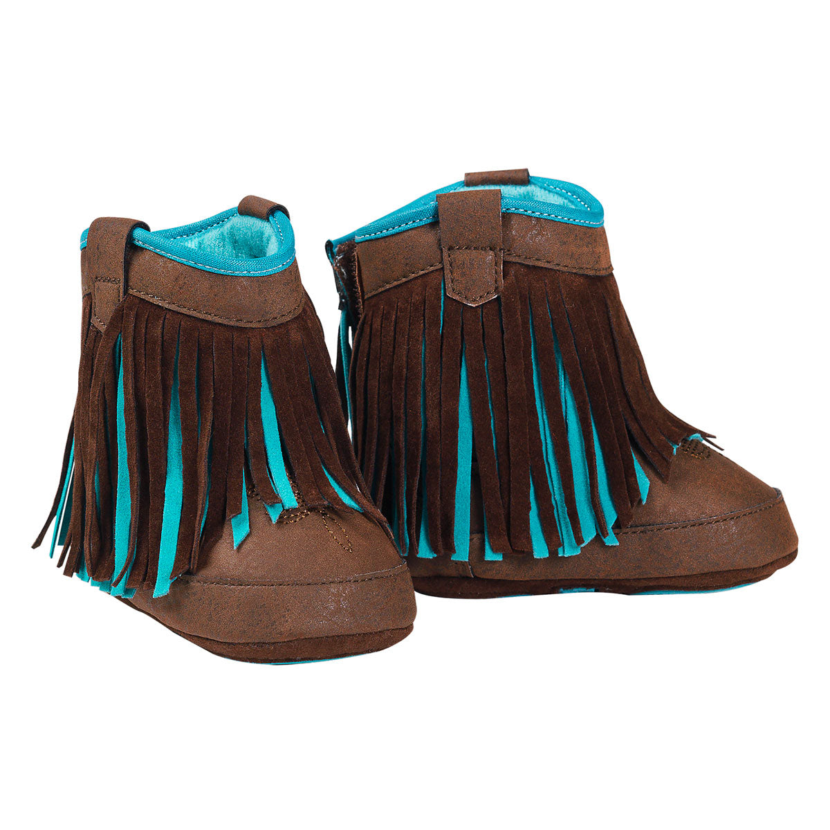 BLAZIN ROXX BROWN TURQUOISE FRINGE BABY BUCKER Corral Western Wear