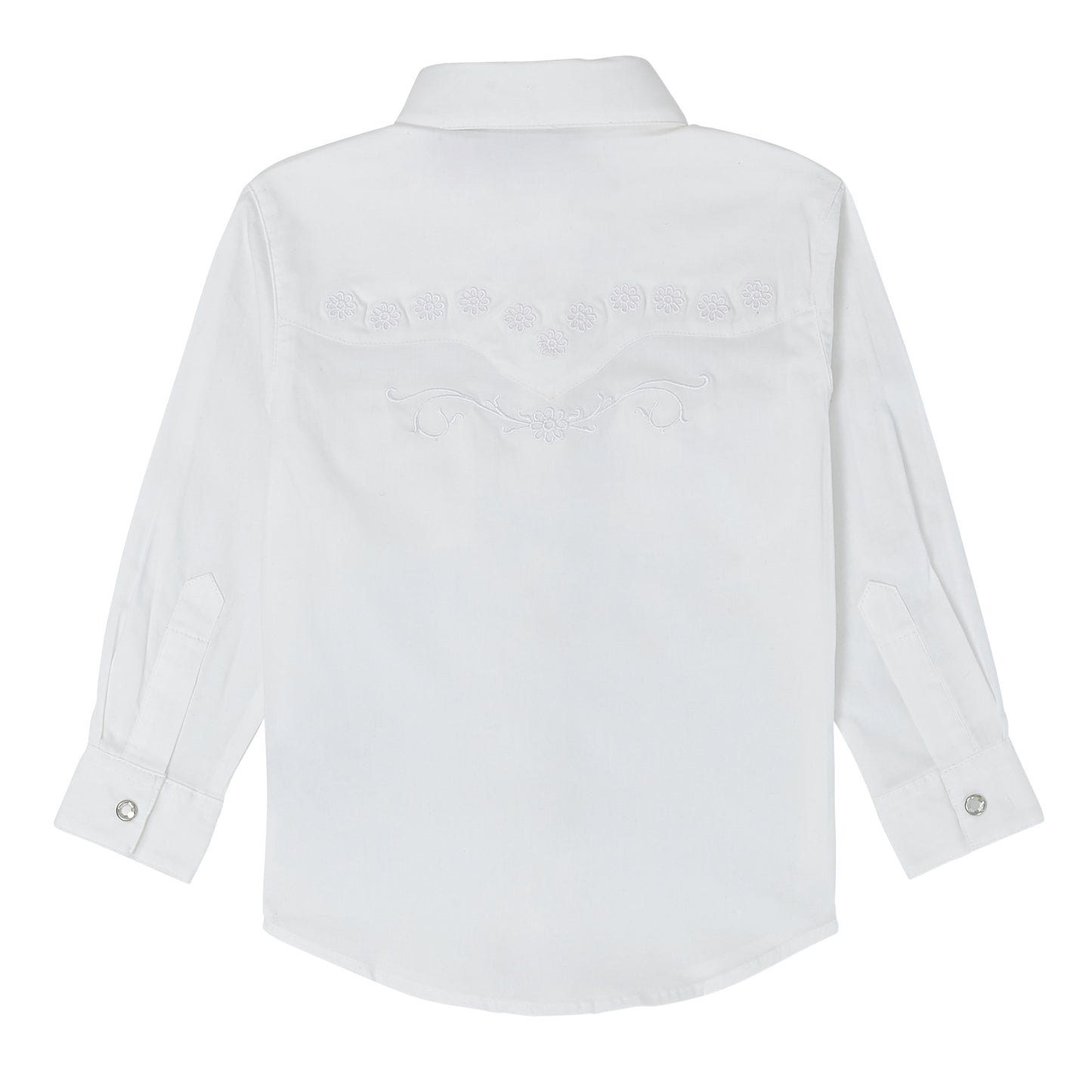 WRANGLER WHITE EMBROIDERED PEARL SNAP SHIRT