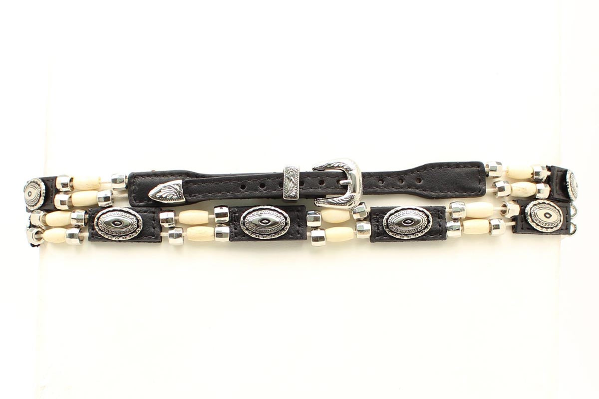 Bone Bead Leather Hatband
