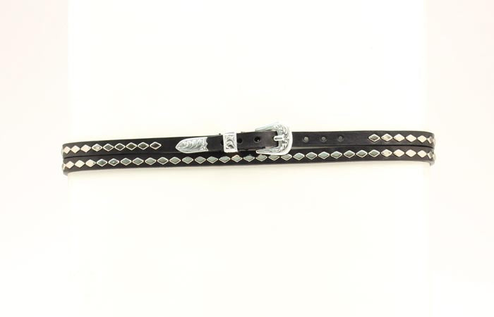 Diamond Stud Black Hat Band