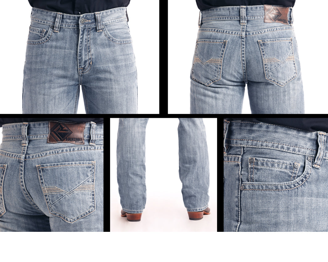 ROCK & ROLL V BEAN STITCH DOUBLE BARREL STRAIGHT LEG JEAN