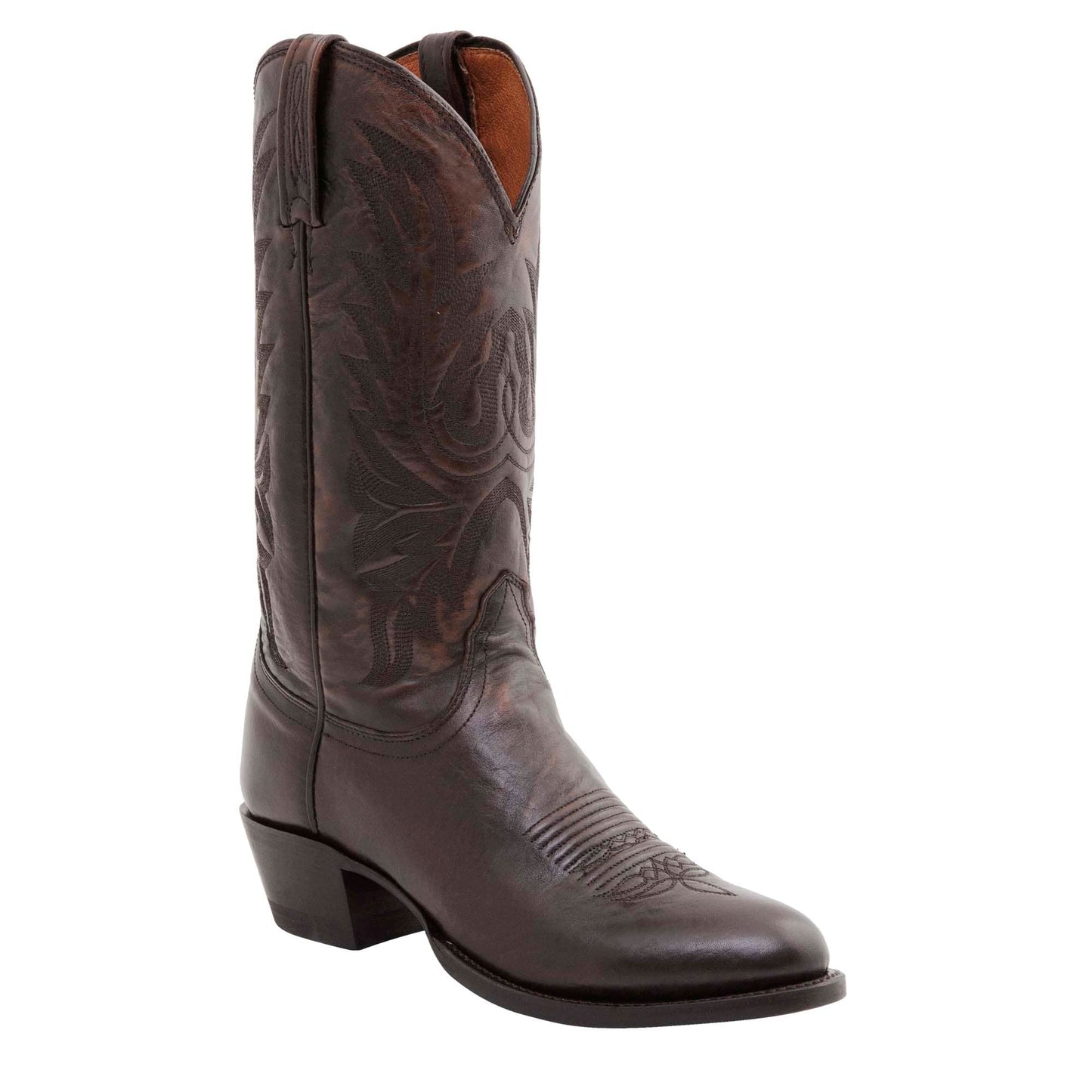LUCCHESE MEN'S ANTIQUE WALNUT LONESTAR CALF COWBOY BOOT