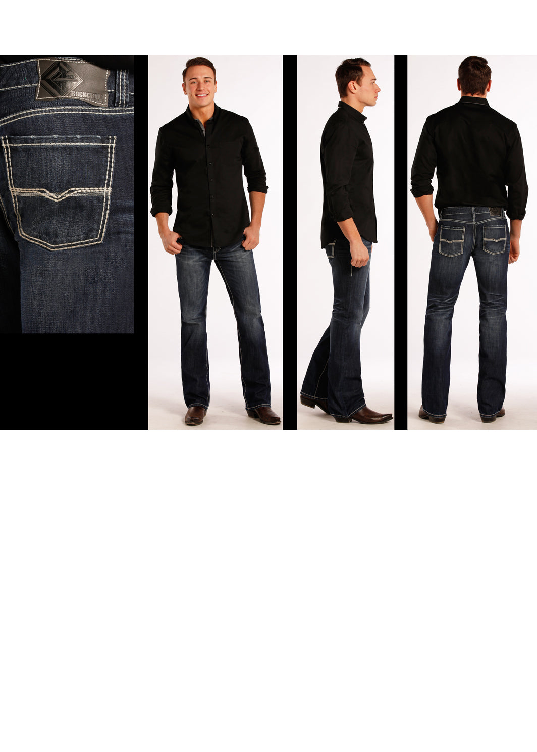 ROCK & ROLL PISTOL STRAIGHT LEG DARK WASH JEAN