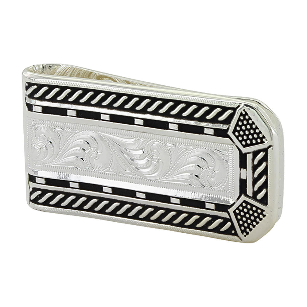 Montana Silversmiths Roped Horseshoe Nail Head Money Clip