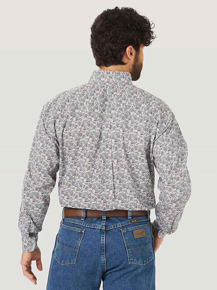 WRANGLER GEORGE STRAIT PURPLE PAISLEY LONG SLEEVE SHIRT