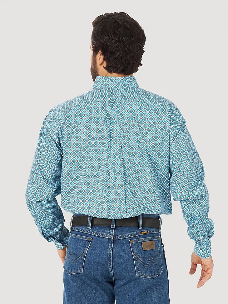 WRANGLER GEORGE STRAIT CROSS GEO PRINT LONG SLEEVE SHIRT