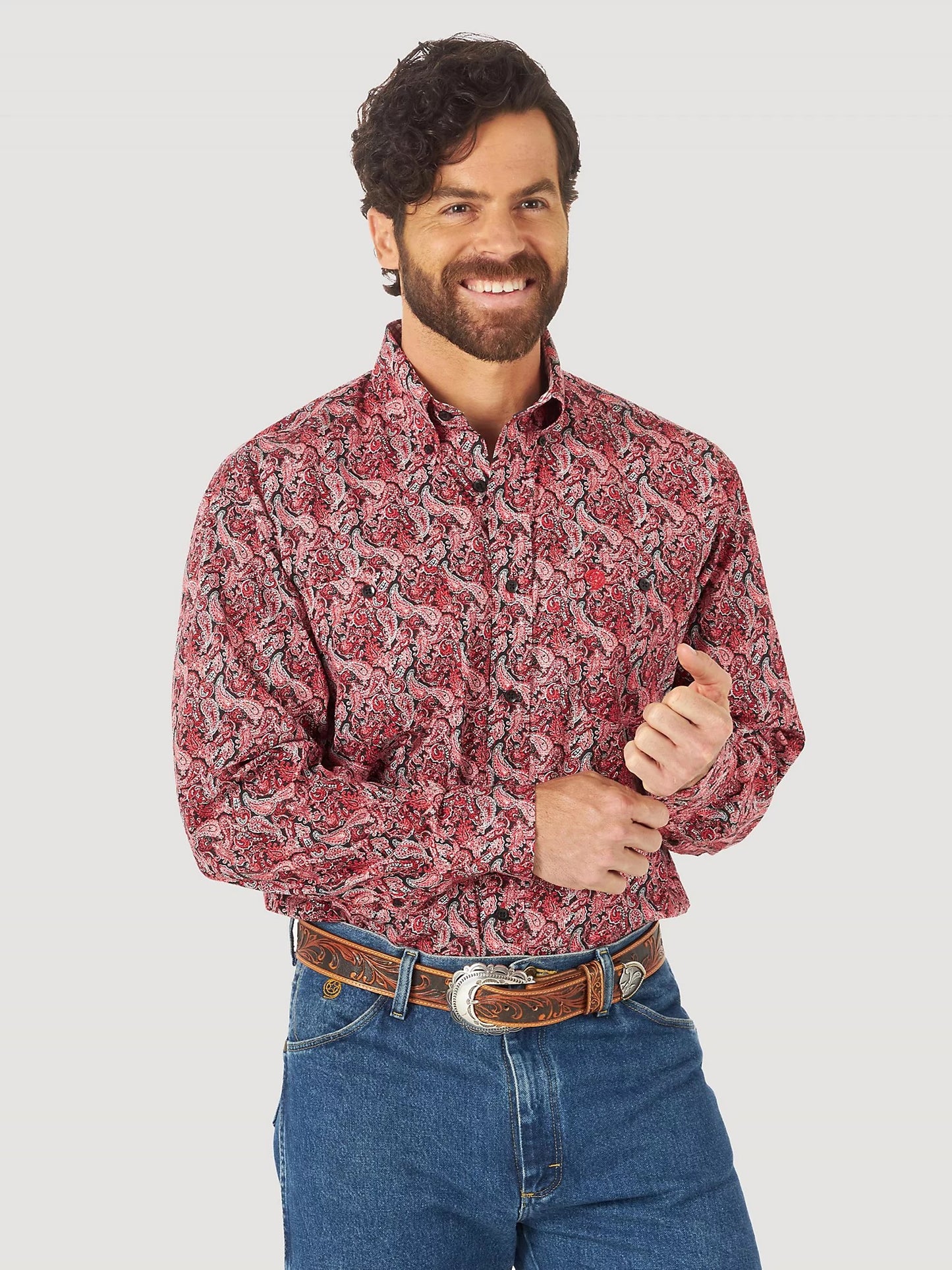WRANGLER GEORGE STRAIT PAISLEY PRINT LONG SLEEVE
