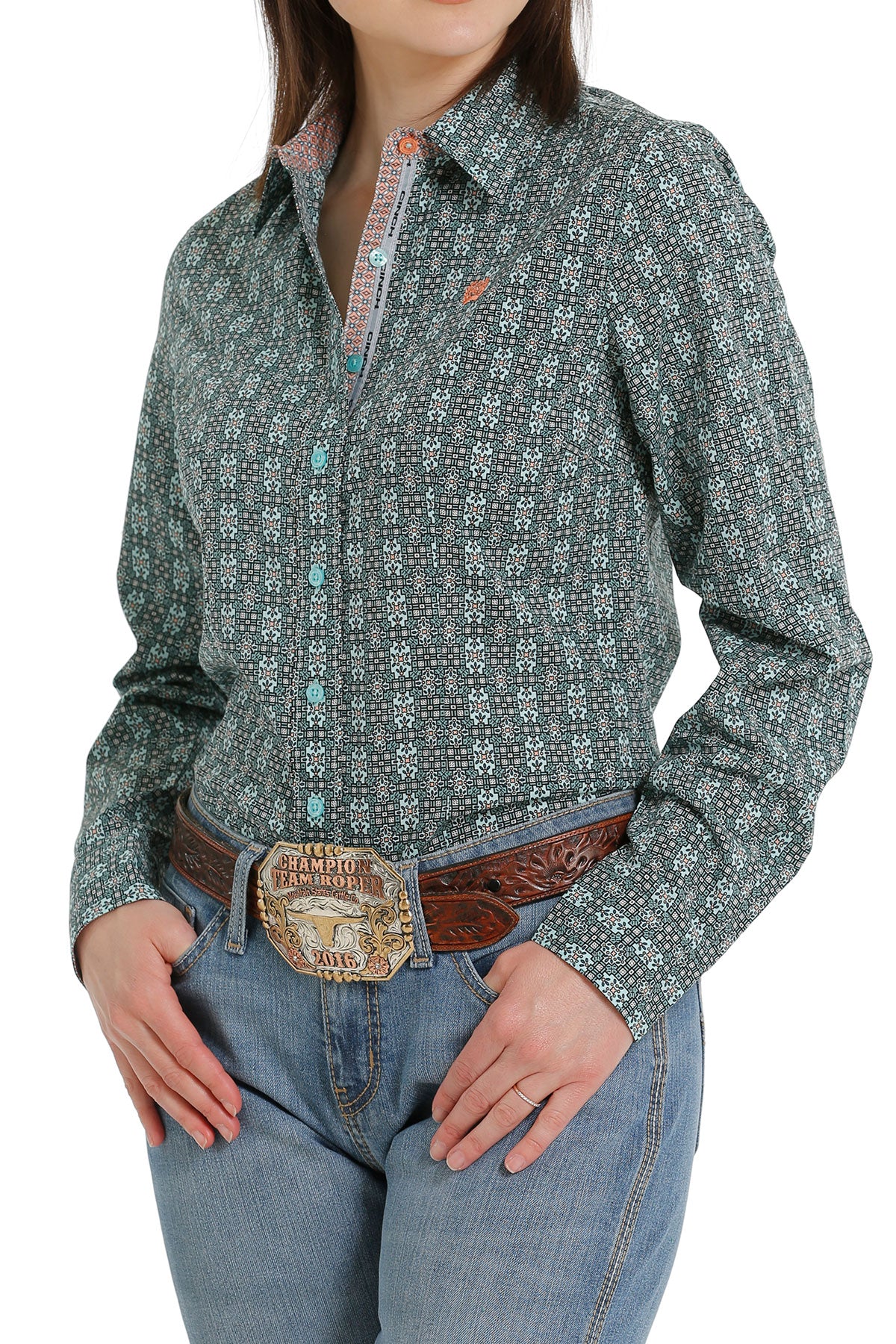 Cinch Ladies Multi Color Long Sleeve Shirt