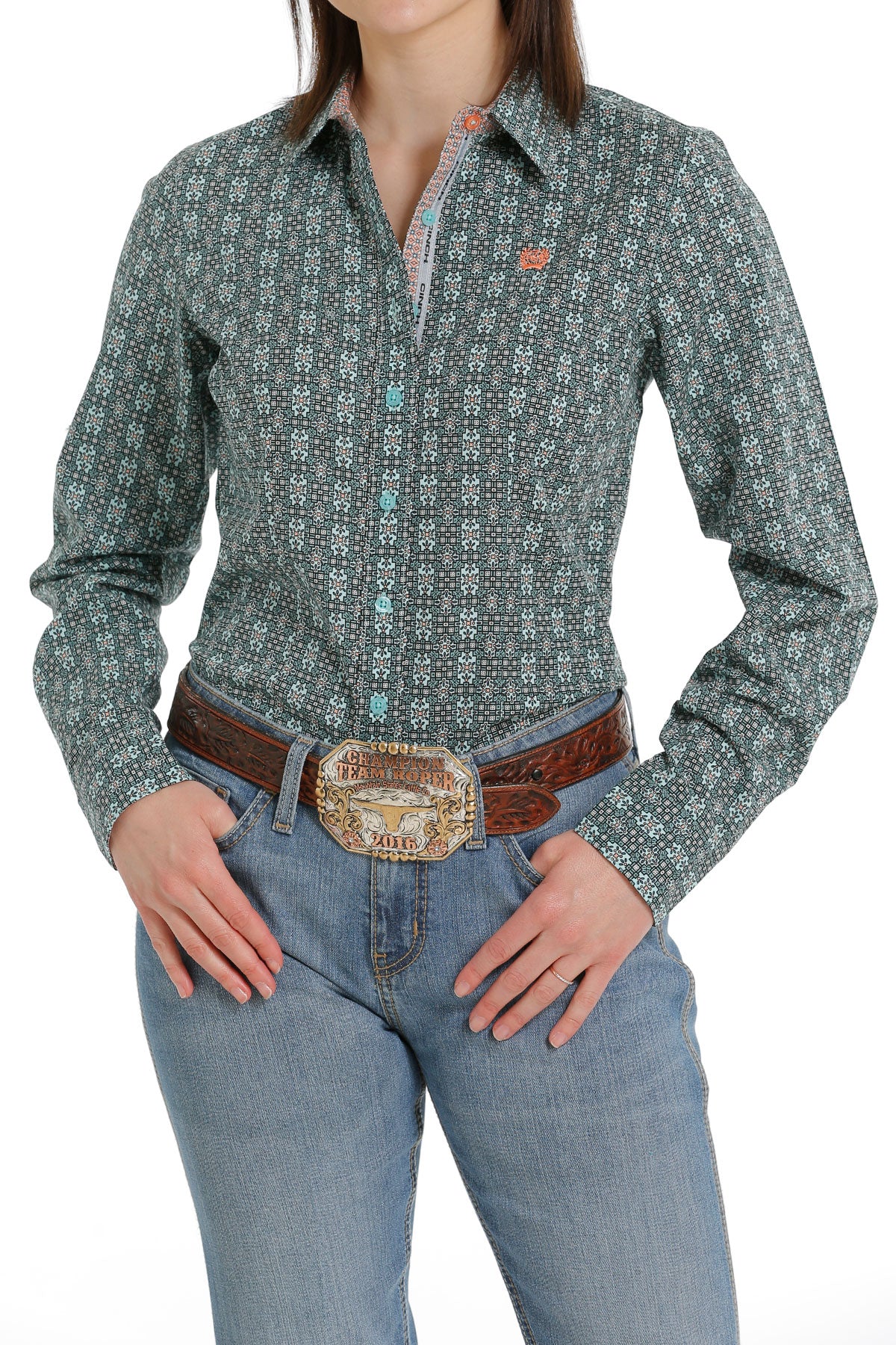 Cinch Ladies Multi Color Long Sleeve Shirt