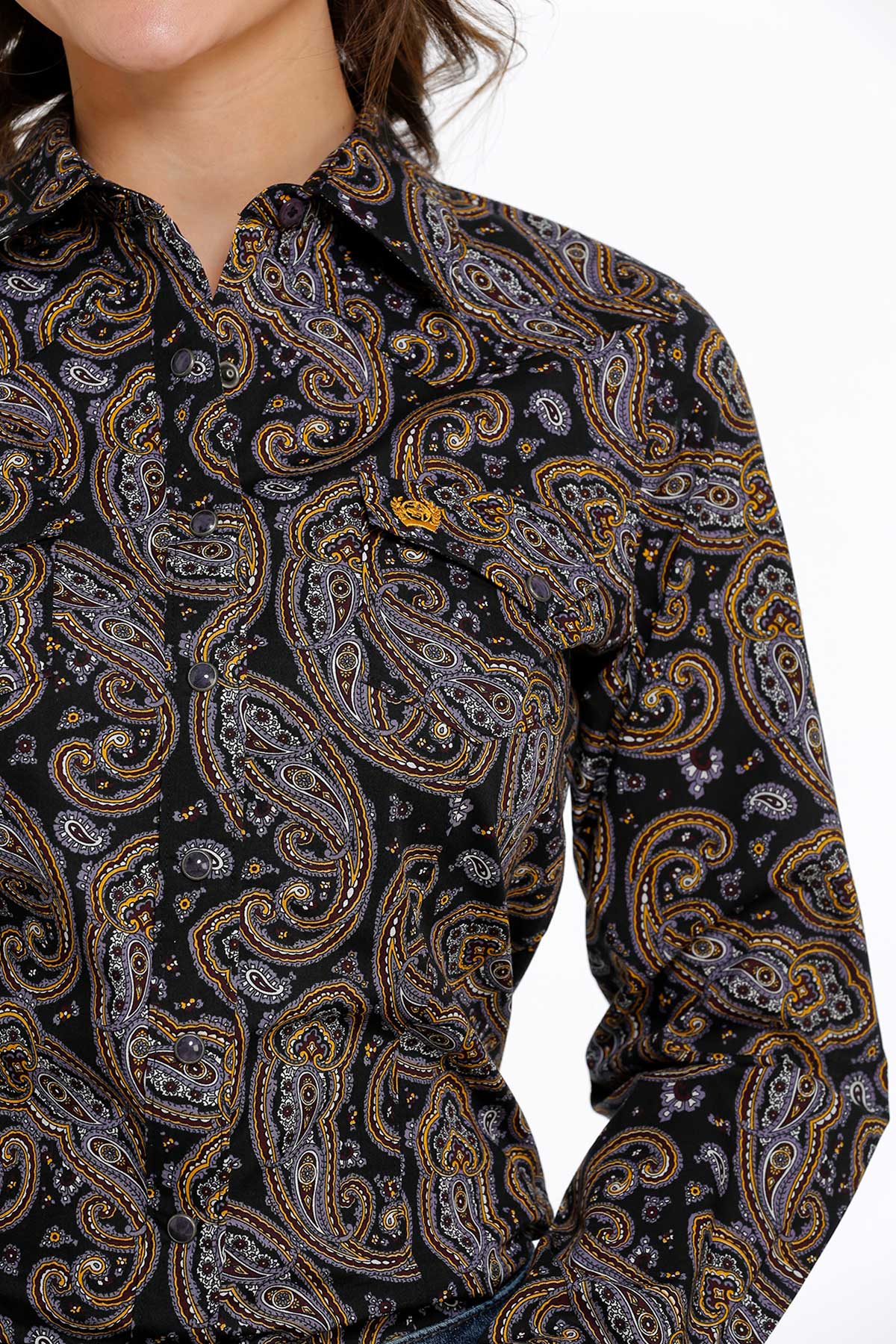 Cinch Black Paisley Multi Color Ladies Shirt