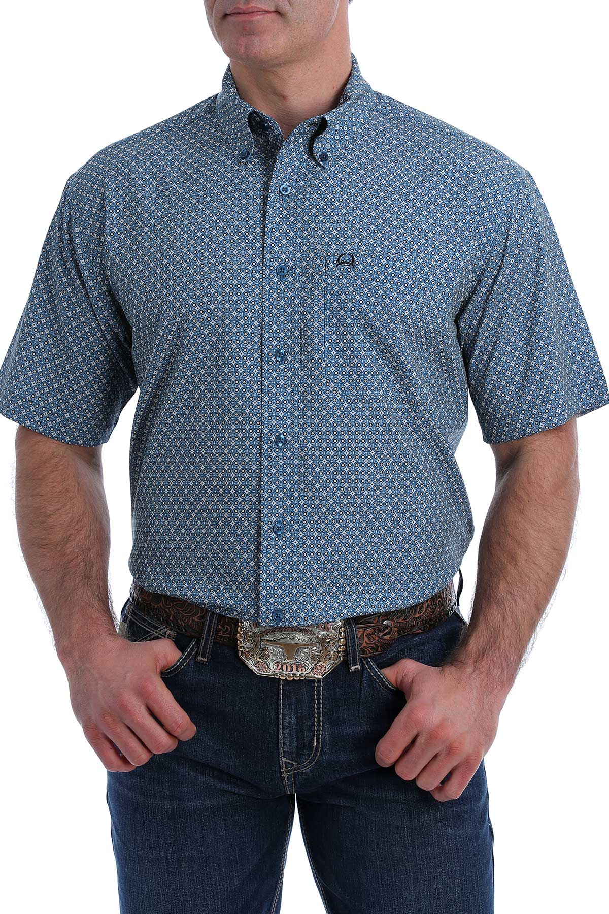 CINCH BLUE CIRCLE ARENAFLEX SHORT SLEEVE SHIRT