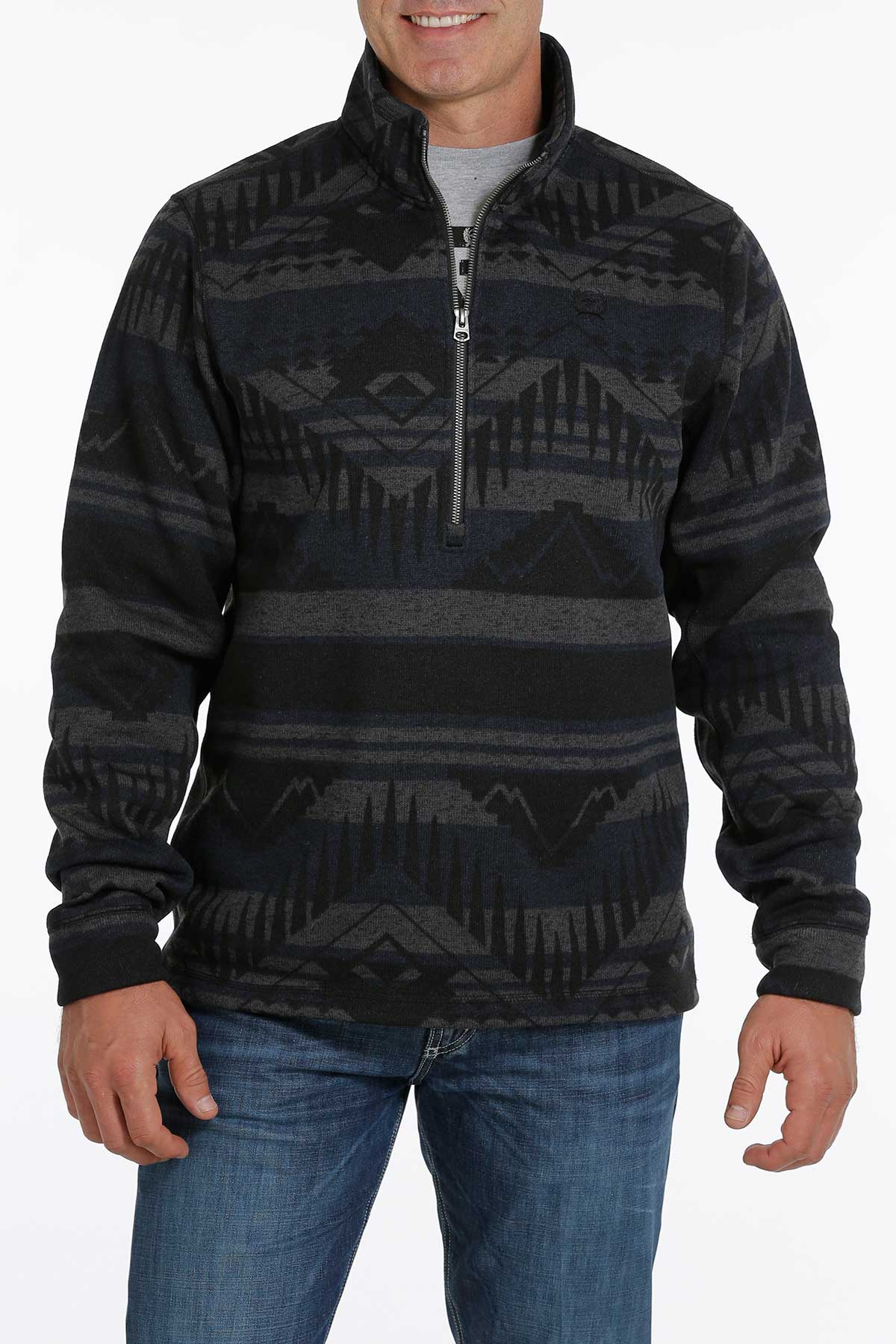 CINCH BLACK AZTEC ZIP SWEATER