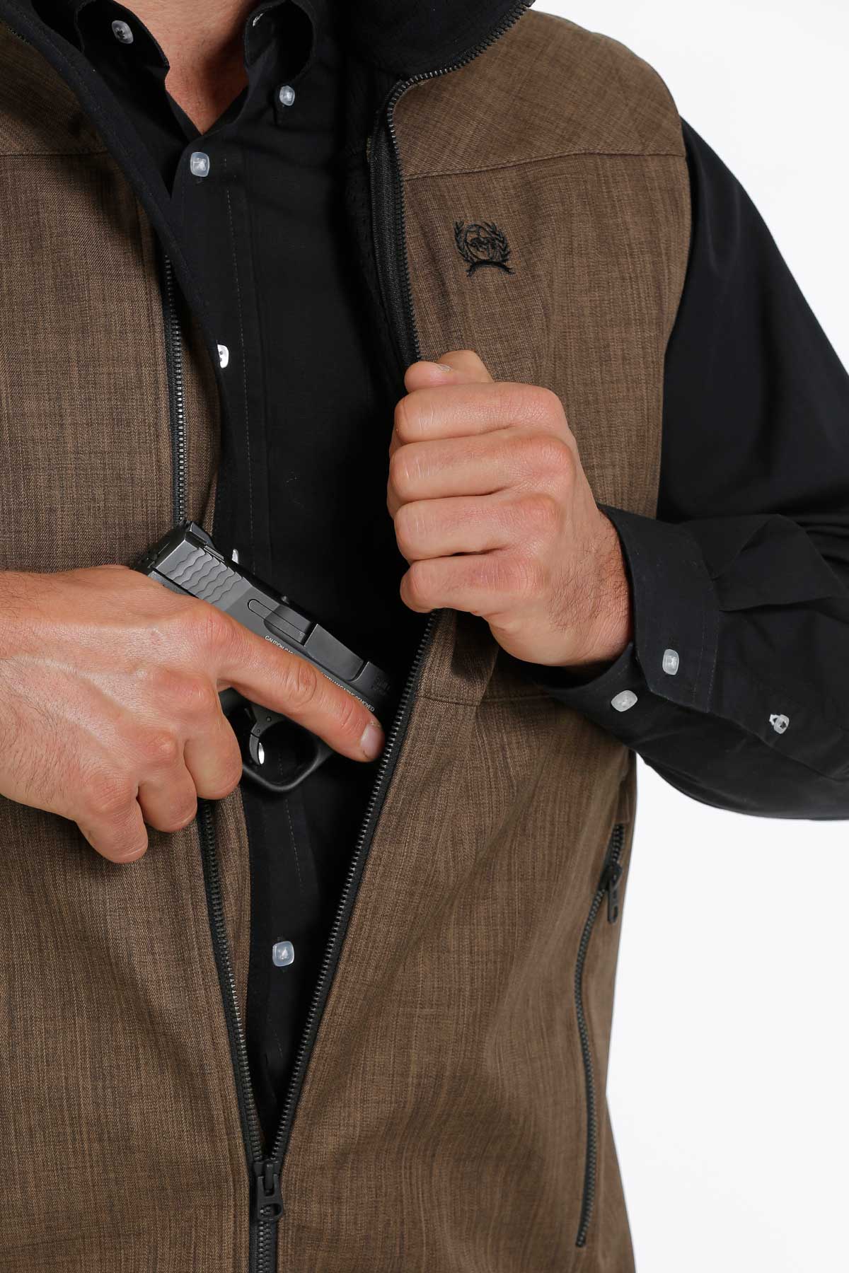 CINCH BROWN BONDED CONCEALED CARRY VEST